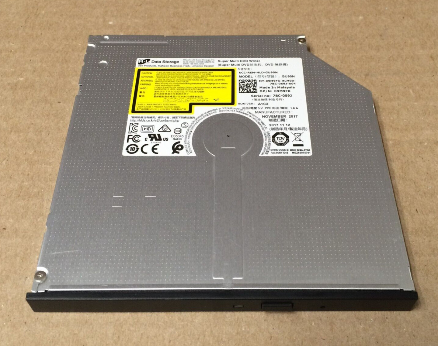 Dell/HP Super Multi SATA Slim DVD RW DU-8A5LH GU90N 0YYCRW 3/8 inch thickness