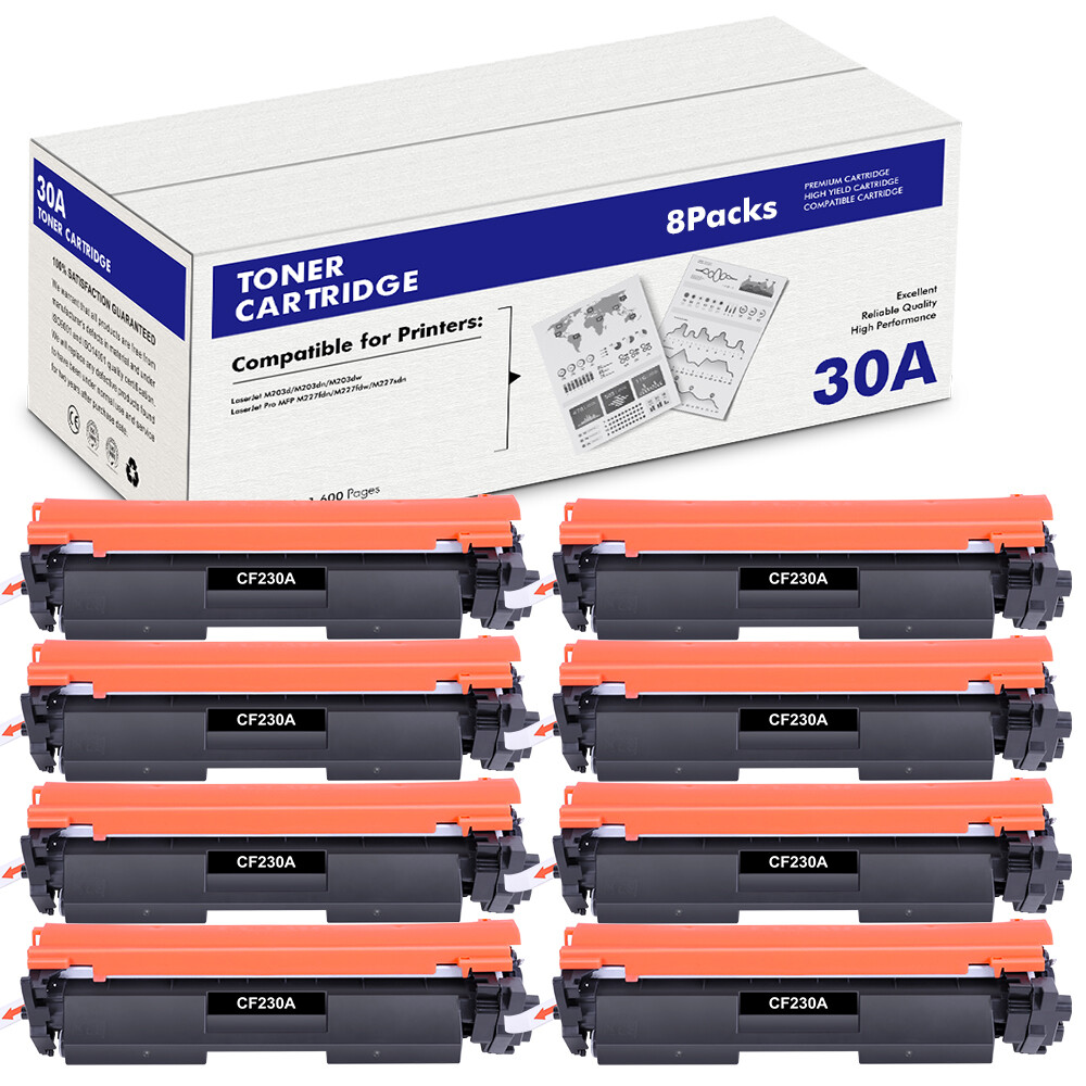 8PK CF230A Toner Compatible Wwith HP 30A LaserJet M203dw Pro MFP M227fdn M227fdw