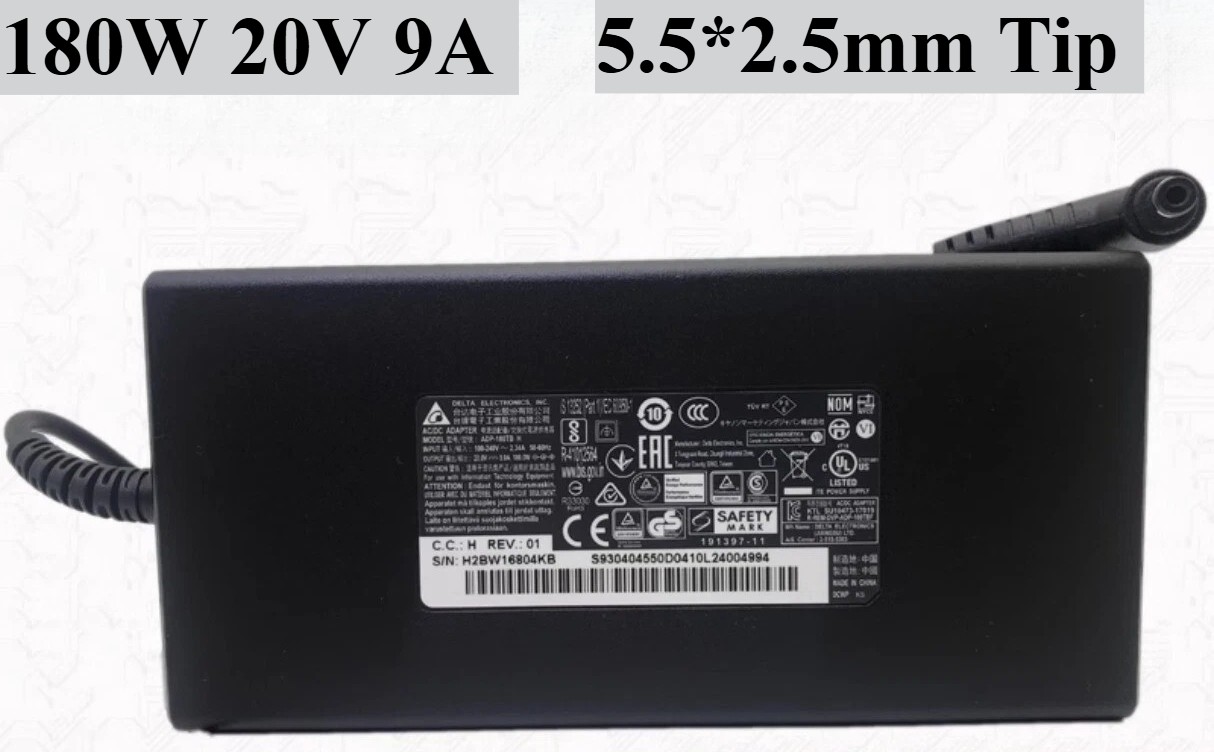 Genuine Delta 180W 20V 9A Adapter ADP-180TB H for MSI 5.5*2.5mm Laptop Charger 