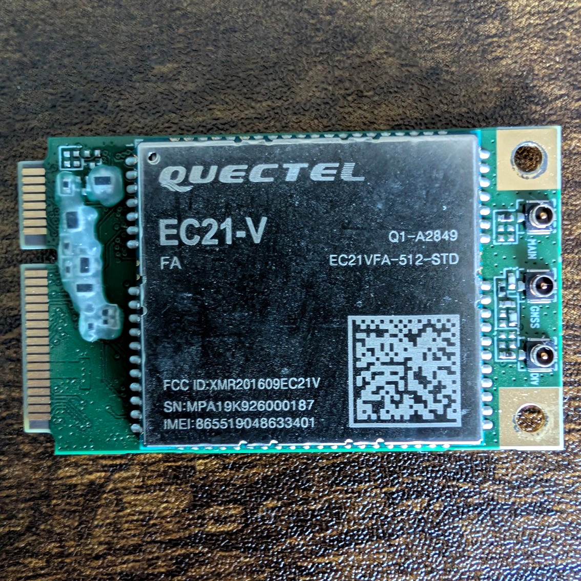 Quectel EC21-V Mini PCIe 4G LTE Cat 1 Verizon Modem EC21VFA-512-STD