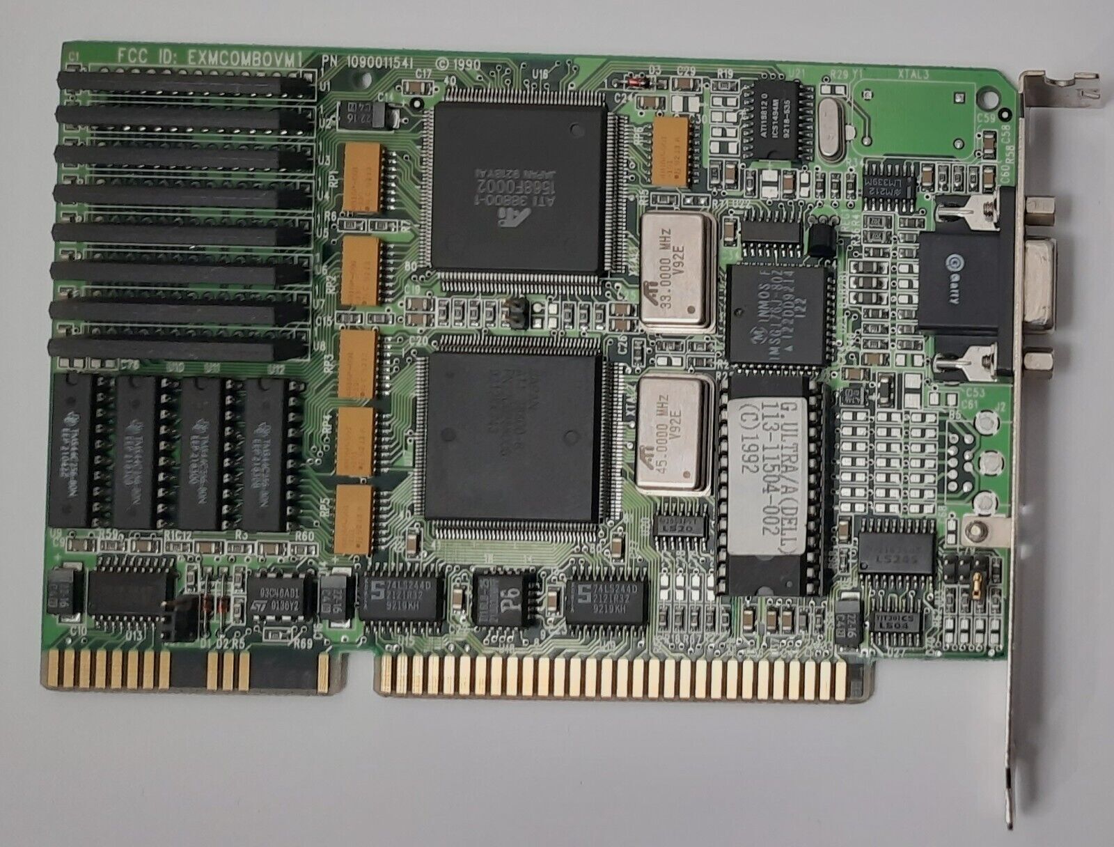 ATI Graphics Ultra ISA Graphics Card (ATI Mach8 + 28800-6, 1MB + 512KB, Retro, 1992)
