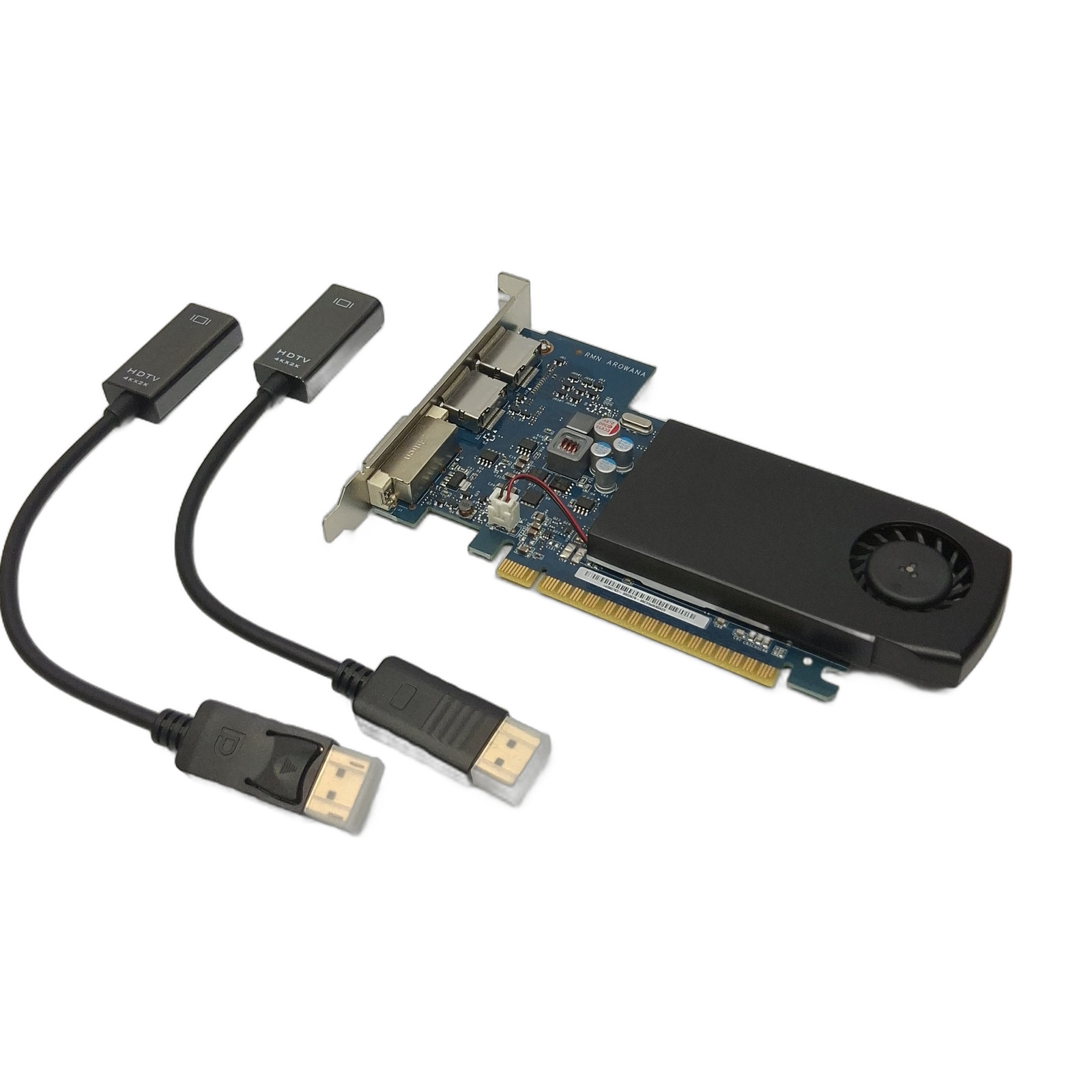 HP NVIDIA GeForce GT 630 2GB PCIe Video Graphics Card + 2x DP to HDMI Adapters