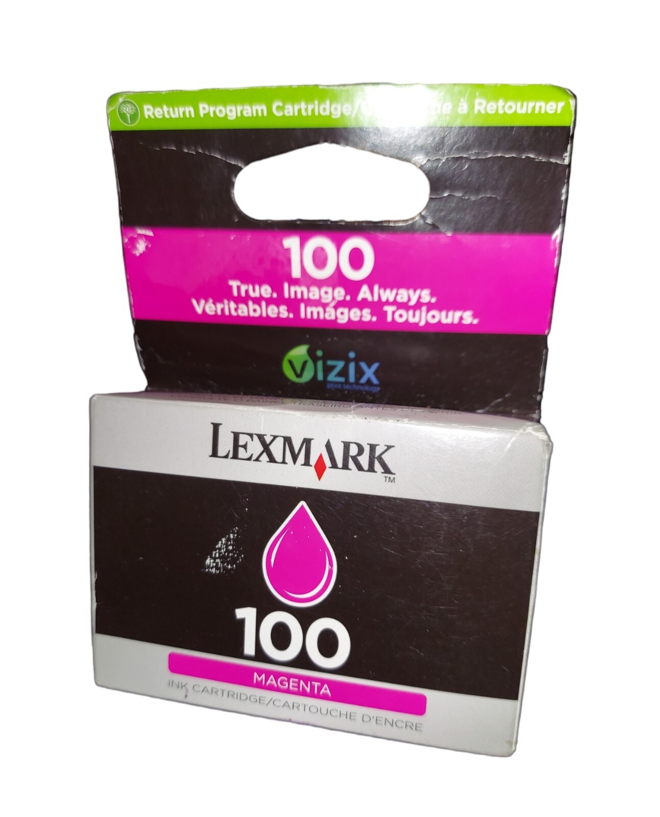 Genuine Lexmark #100XL High Yield Magenta Ink Cartridge 14N1070  Sealed (BL)