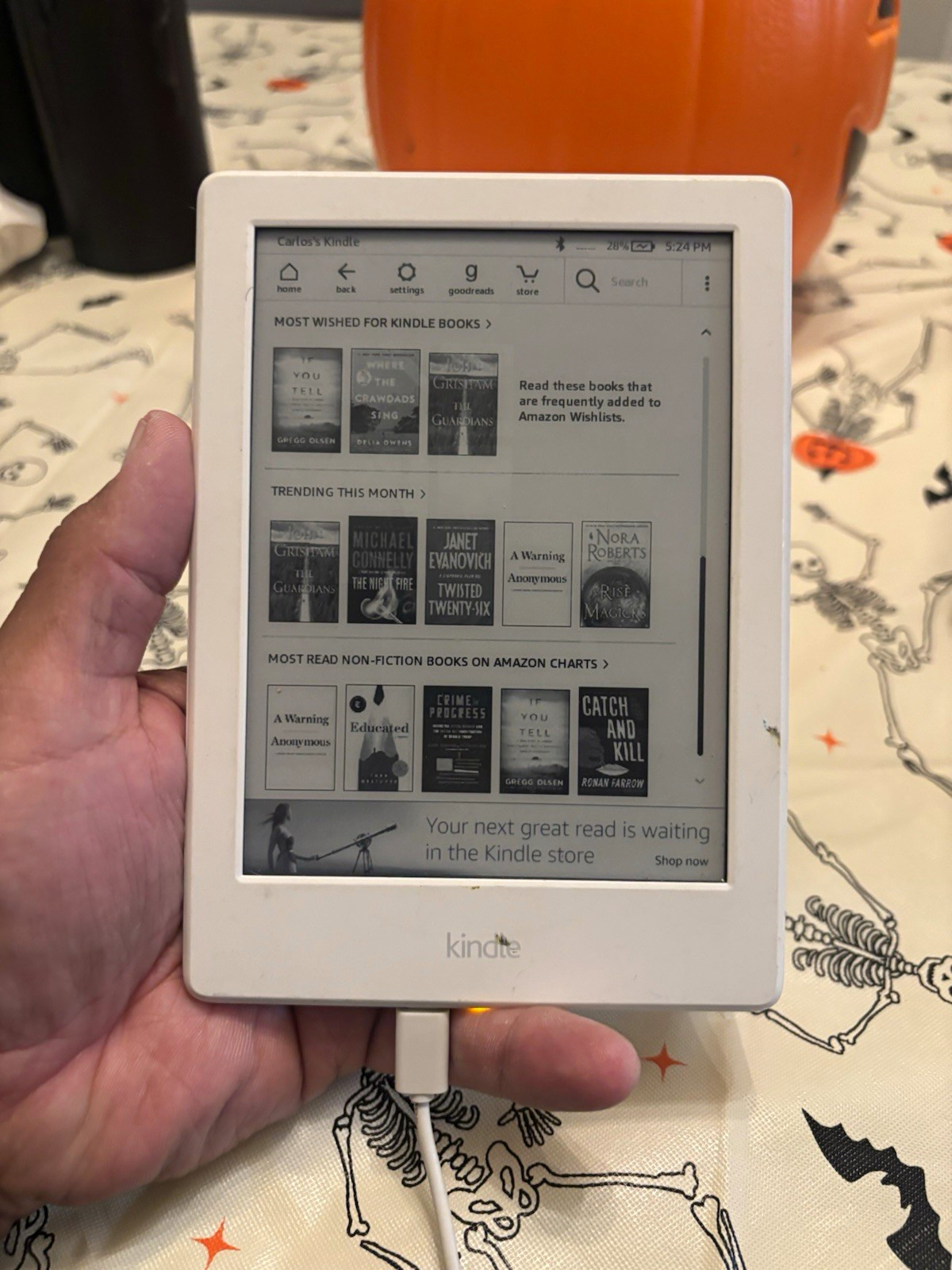 Amazon Kindle 7th Gen WP63GW 4GB White 6" Touchscreen WiFi eReader Tested 