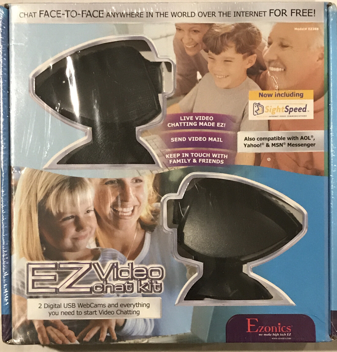 Ezonics Web EZ Video Chat Kit • 2 USB Web Cams •EZ388 Plug & Play• 2004 Edition