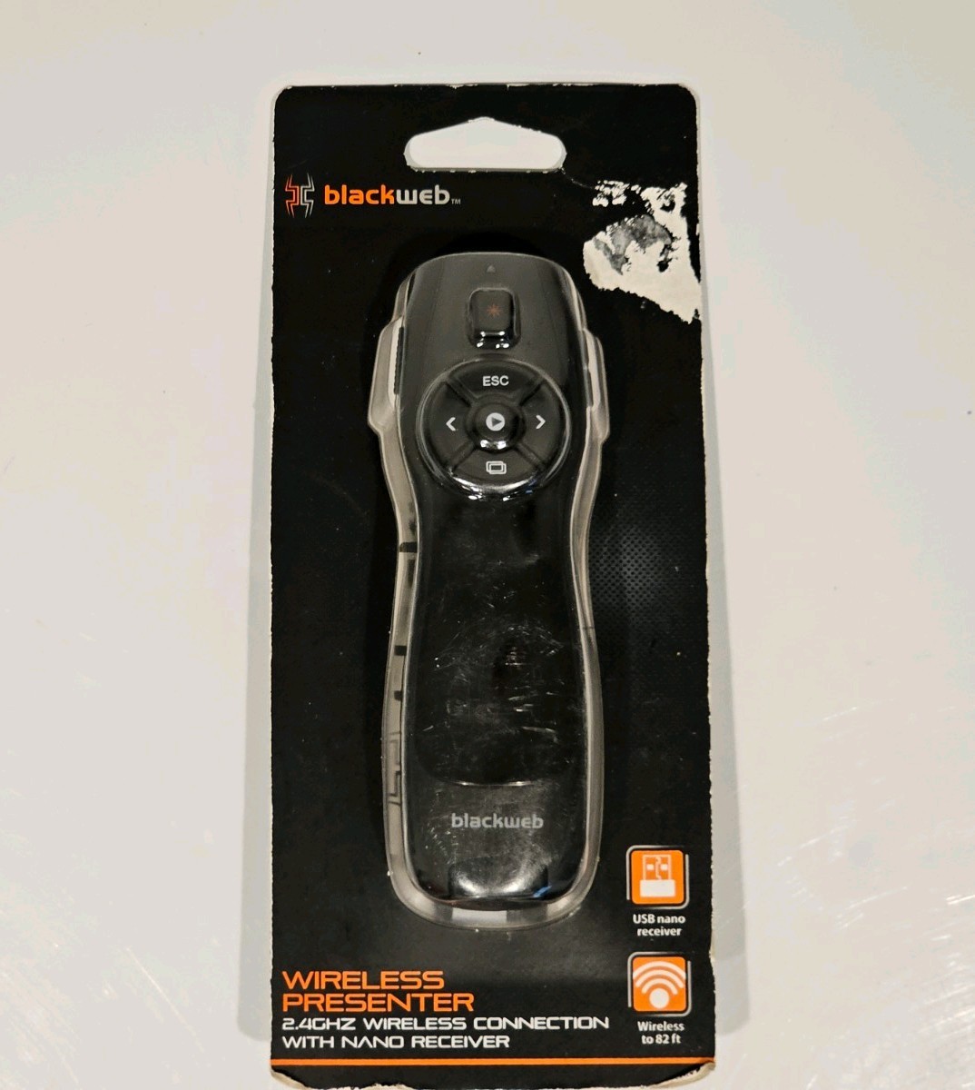 Blackweb Wireless Powerpoint Presenter Pointer 2.4GHz USB Receiver 8 Buttons