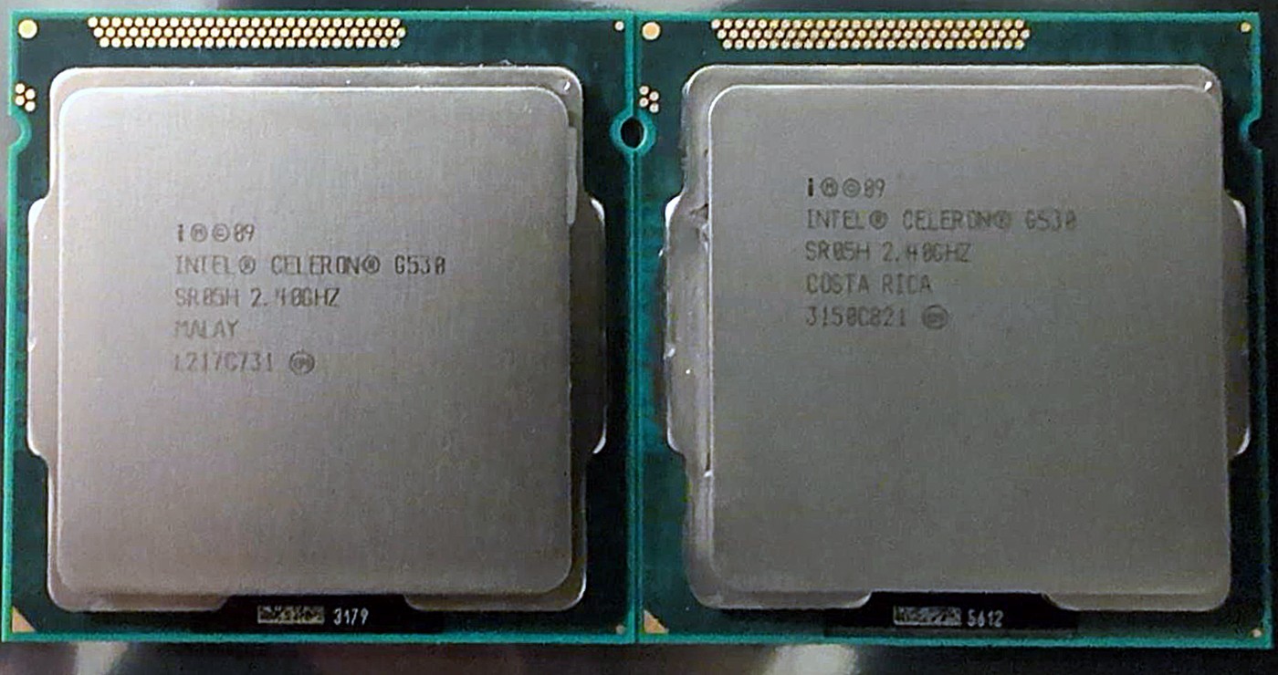 Lot of 2 - Intel Celeron G530 2.4 GHz Dual-Core (BX80623G530) Processors