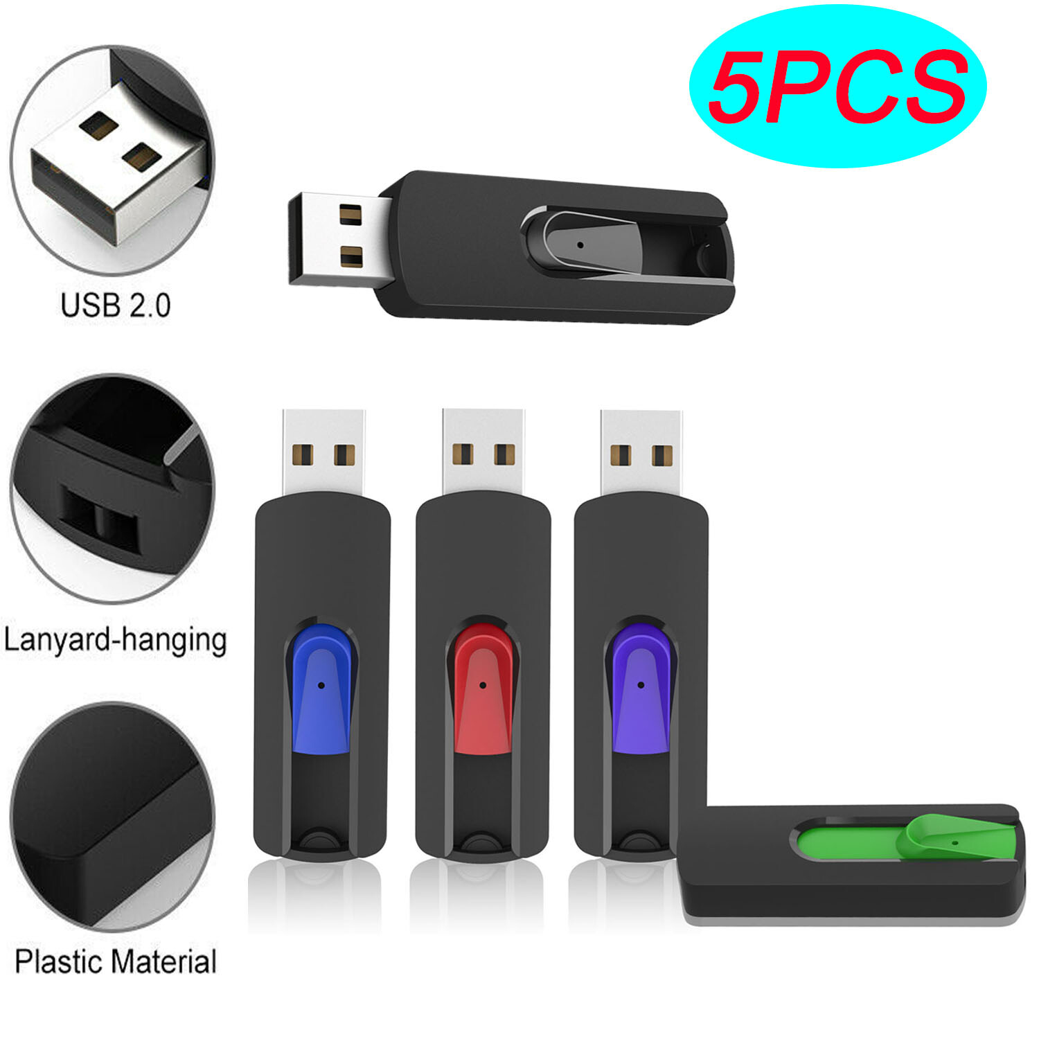 5PCS 10PCS USB 2.0 Flash Drive Memory Sticks 1G 2G 4G 8G 16G 32GB 64GB LOT