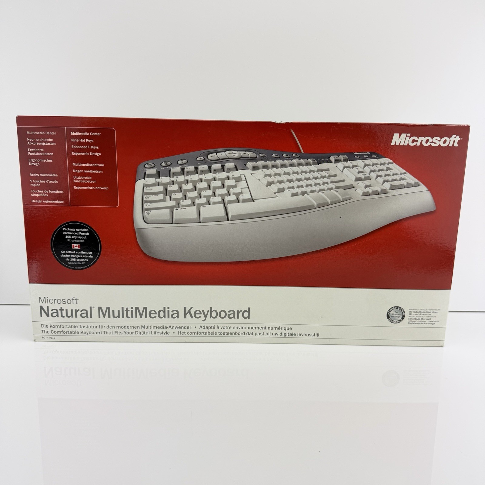 Microsoft Natural MultiMedia Keyboard Ergonomic Split Keys PS/2 FRENCH Version