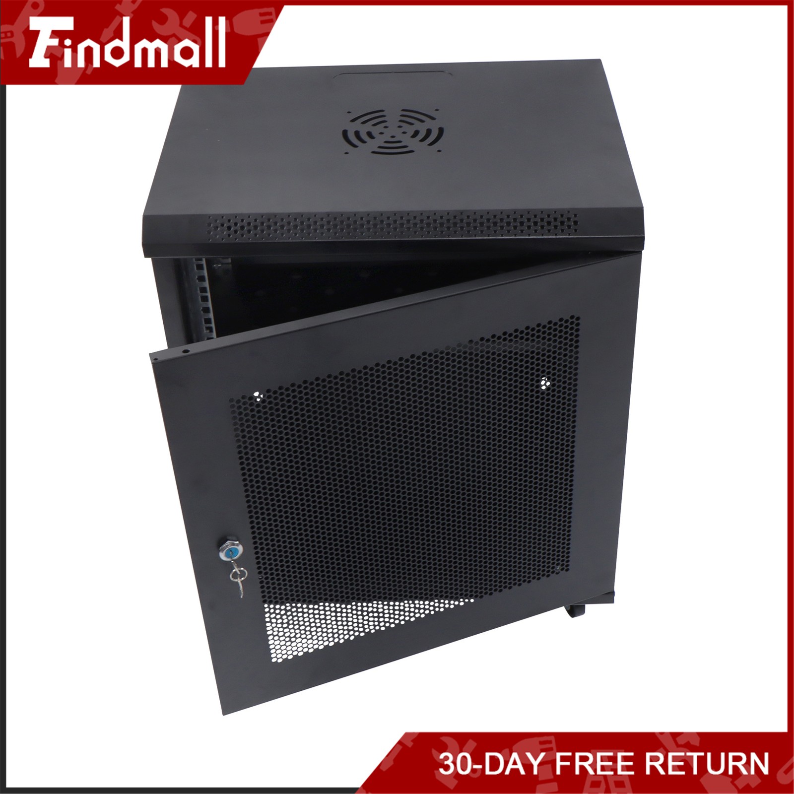 Findmall 12U 15.5'' Deep Network Server Rack Cabinet Enclosure Wall Mount