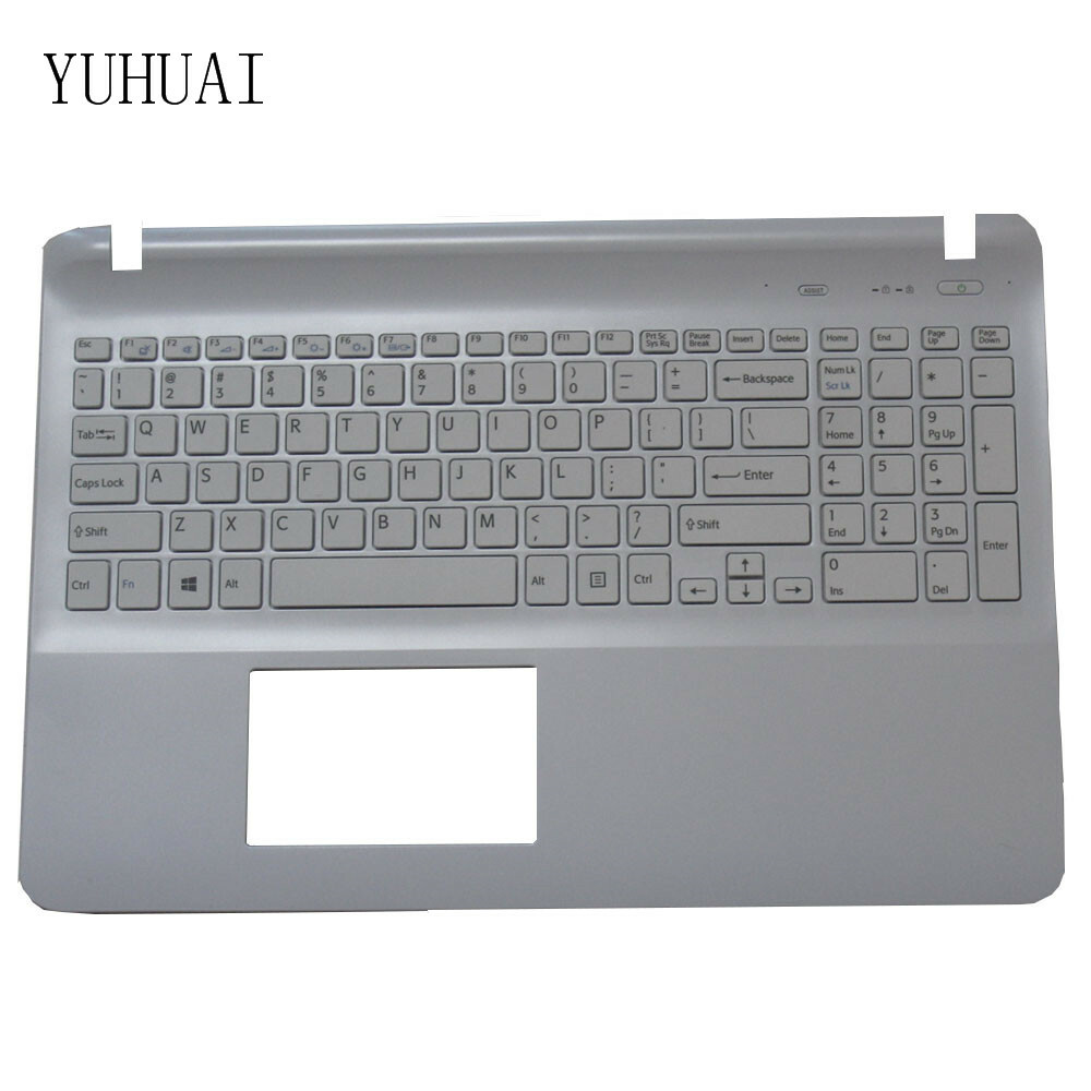 For sony Vaio SVF152C29M SVF1521K1EB SVF152C29M US keyboard white Palmrest Cover