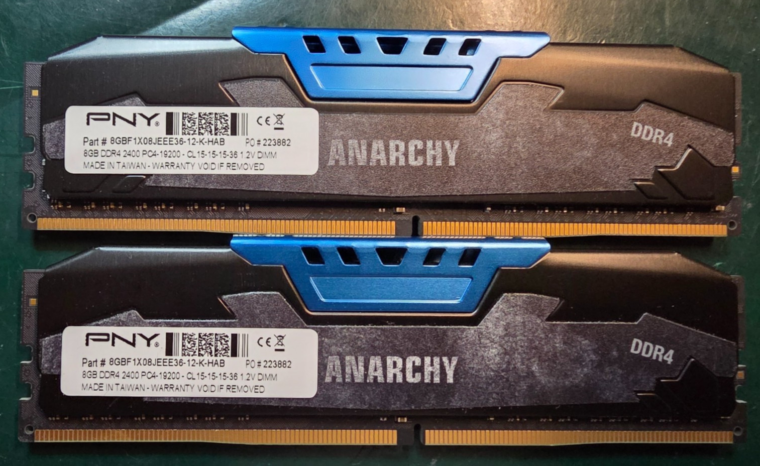 PNY Anarchy 16GB (2x8GB)8GBF1X08JEEE36-12-K-HAB PC4-19200 Deskop Memory DDR4 RAM