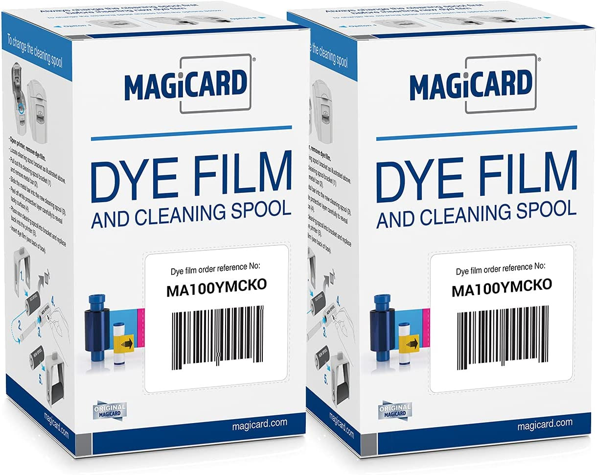 2 X Magicard MA100YMCKO Color Ribbon - YMCKO - 100 Prints Software Demo