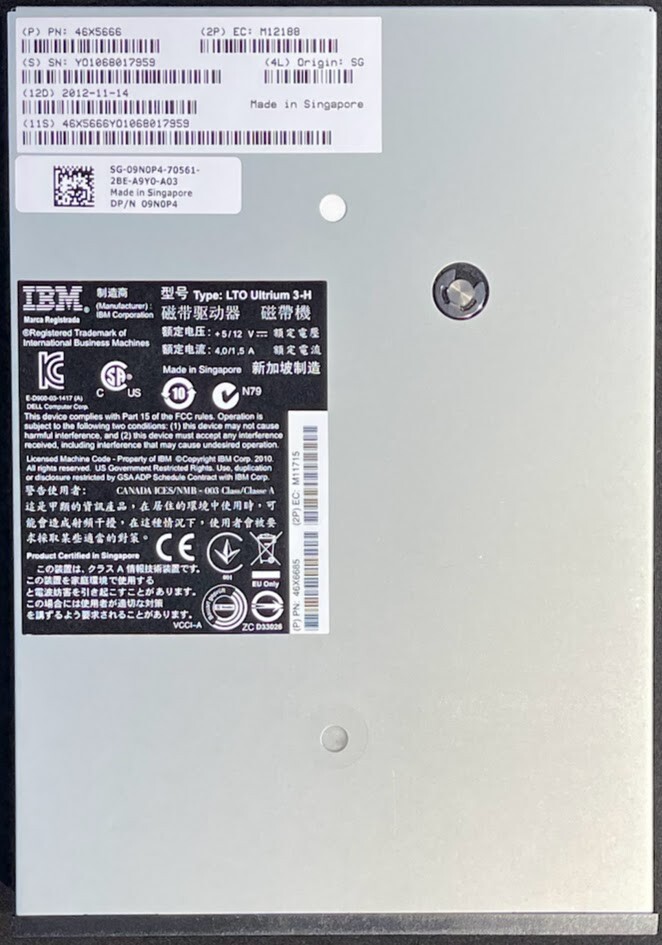 Dell Ultrium LTO3 V2 HH SAS Internal Tape Drive / 9N0P4