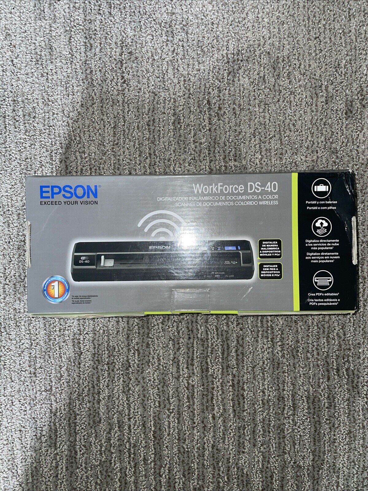 Epson WorkForce DS-40 Wireless Portable Color Document Scanner; 6141341