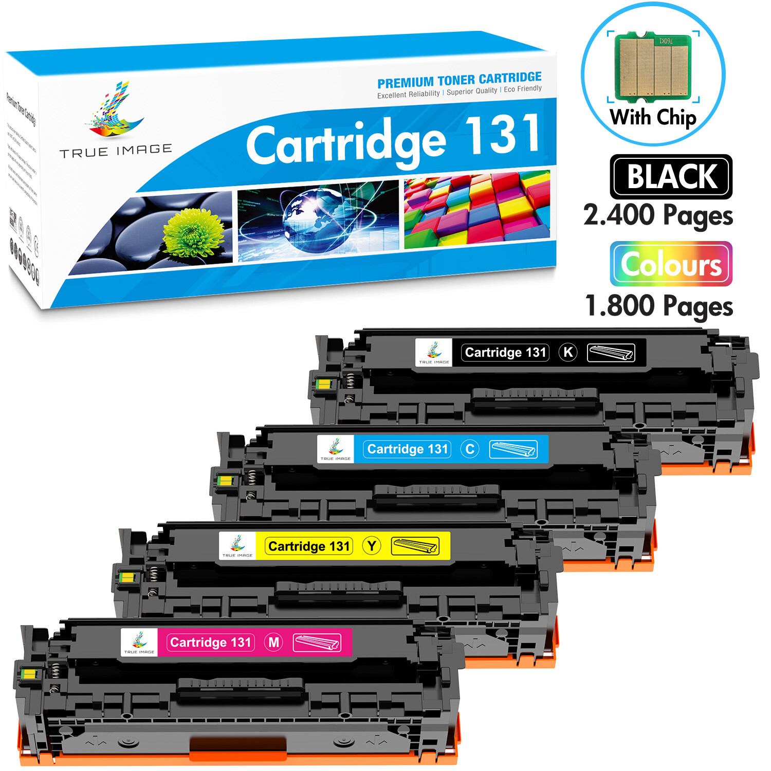 4 PK CRG131 131 BYCM SET Laser Toner For Canon ImageCLASS MF8280Cw MF624Cw 628Cw