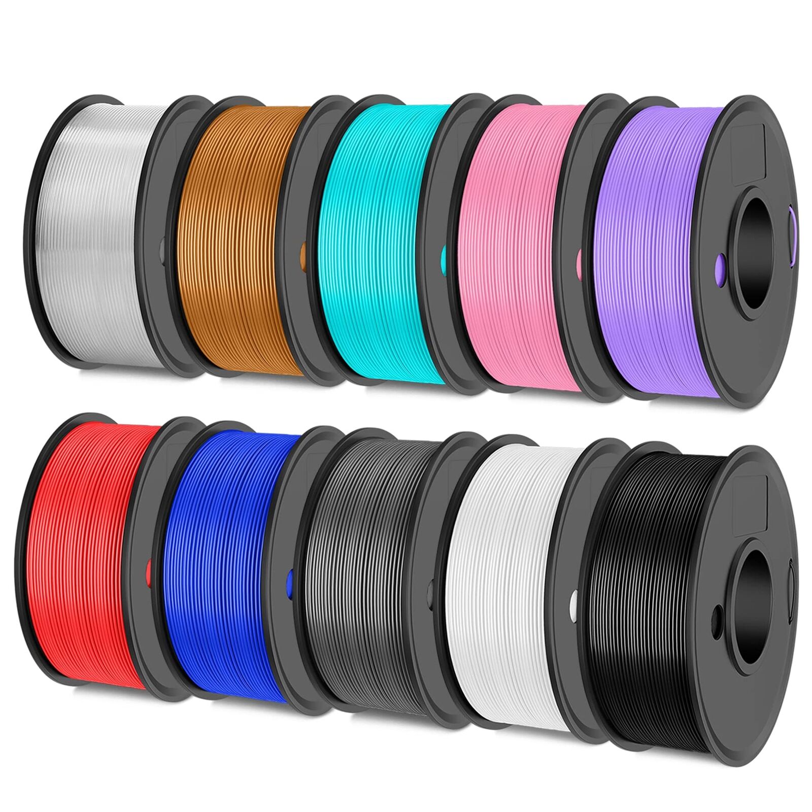 PETG 2500g 3D Printer Filament Bundle Multicolor, Strong PETG Filament 1.75mm...