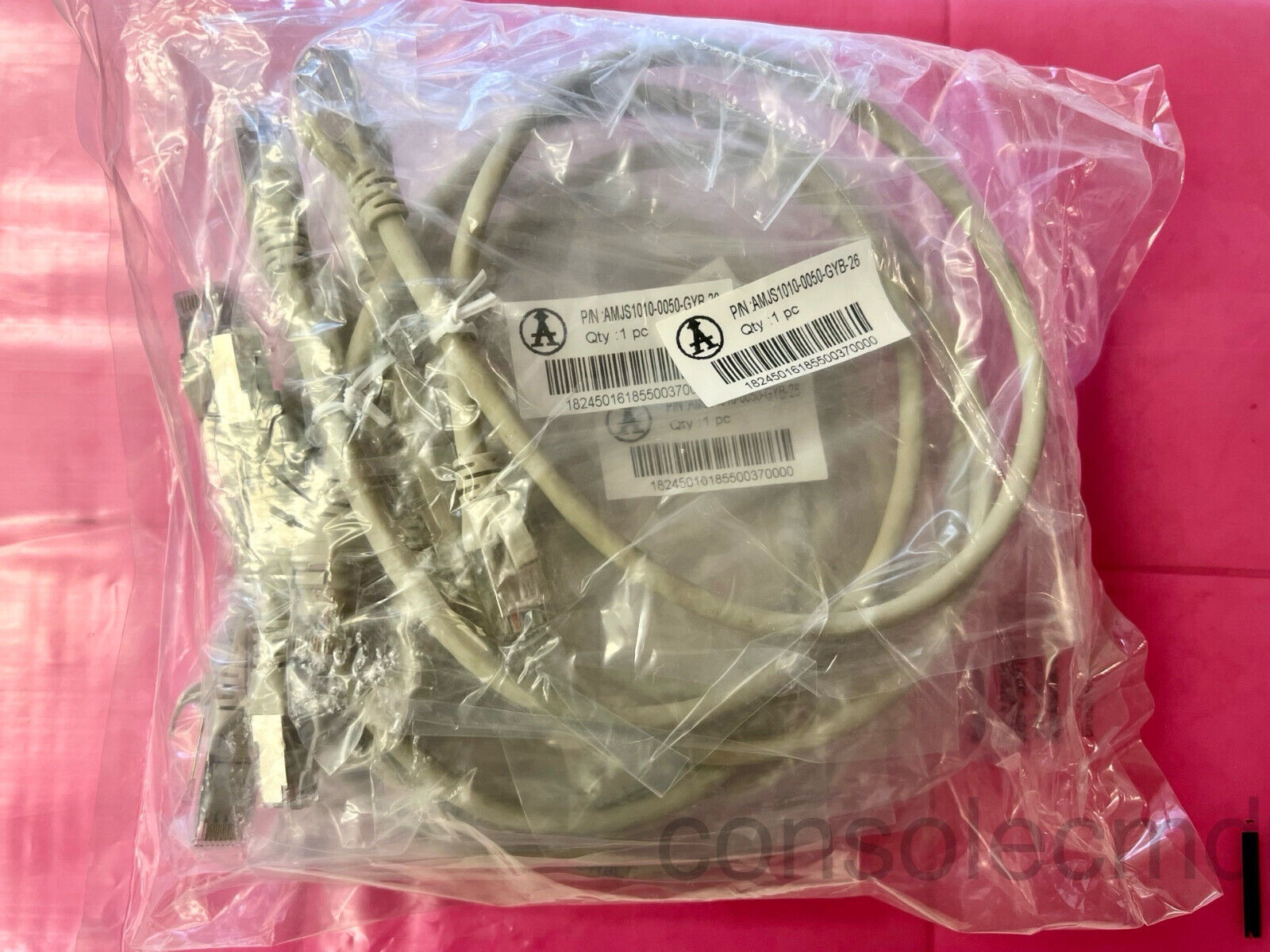 Lot 10pcs Cat6A S/FTP Shielded Ethernet Network 26AWG Patch Cable,RJ45,0.5m,Grey