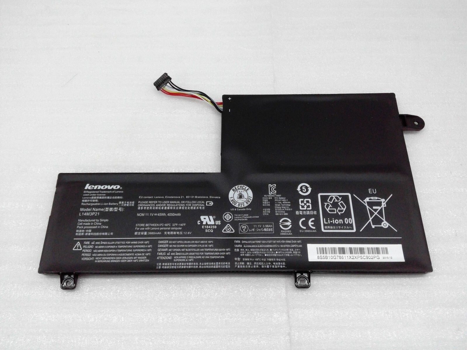Lenovo IdeaPad 14" 510S-14ISK Genuine Laptop Battery 11.1V 45Wh 4050mAh L14M3P21
