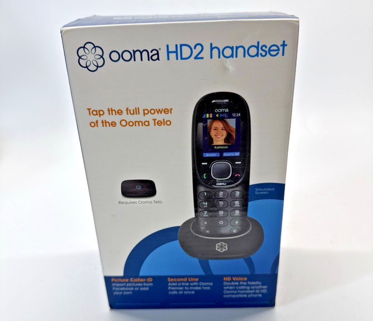 Ooma HD2 Cordless Handset for Telo VoIP System HD Voice Color Screen NEW