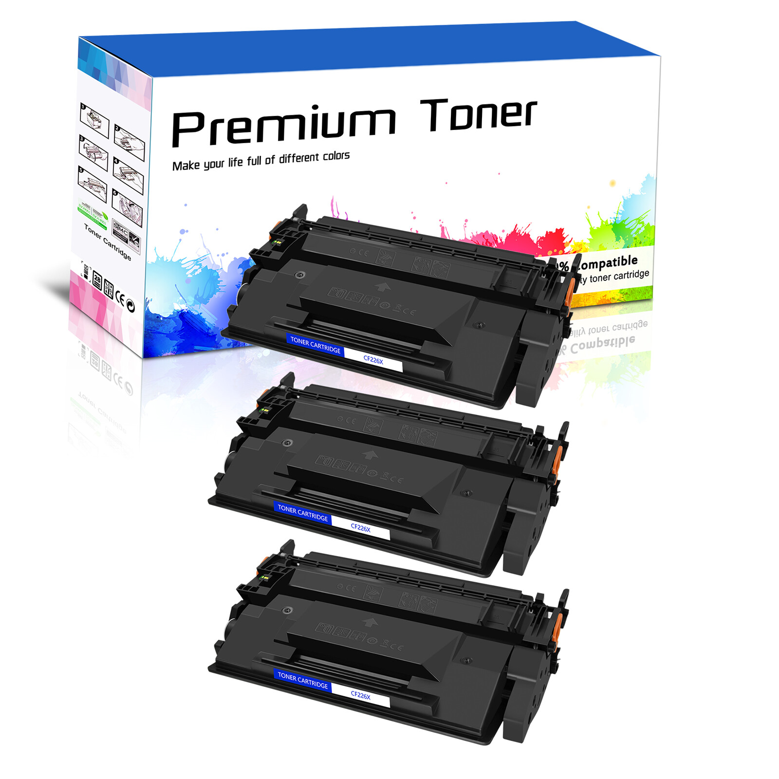 3 Pack - Black CRG-052H Toner for Canon 052H imageCLASS  MF426dw MF429dw Printer