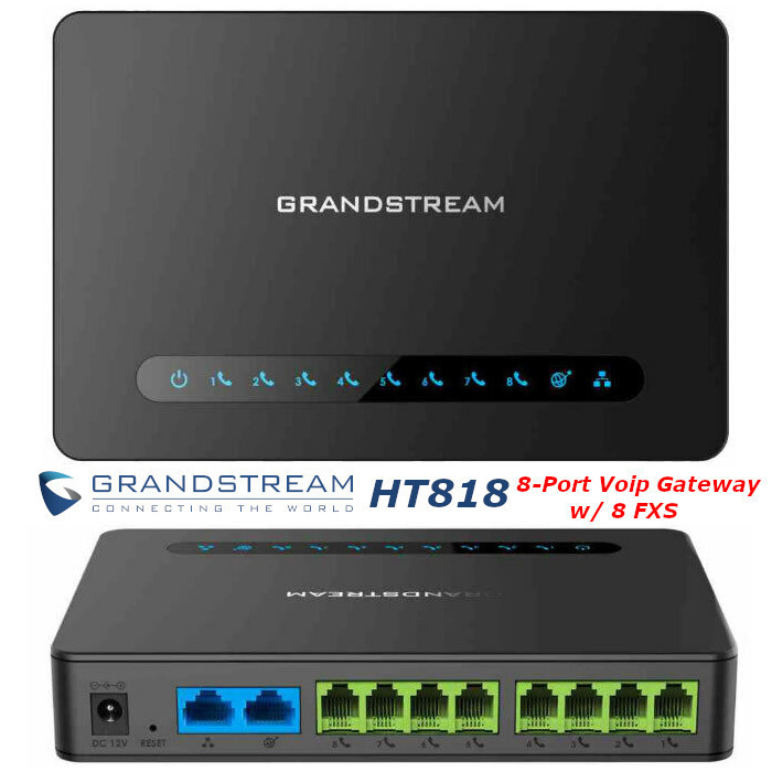 Grandstream HT818- v2 VoIP Gateway with 8 FXS Gigabit NAT Router