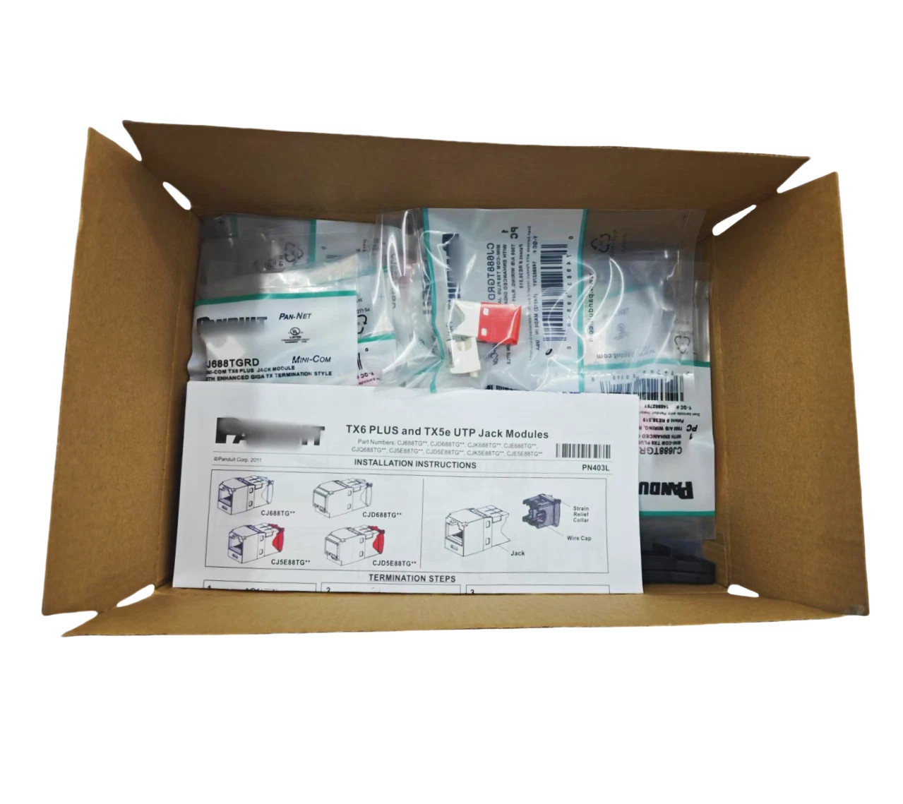 NEW Panduit Giga TX RED Cat6 Network jack CJ688TGRD SET OF 50