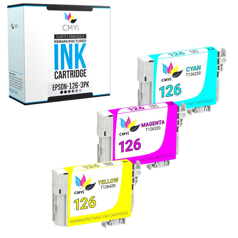 3X CMYi Replacement 126 Color Ink Cartridges for Epson Workforce 435 545 630 635
