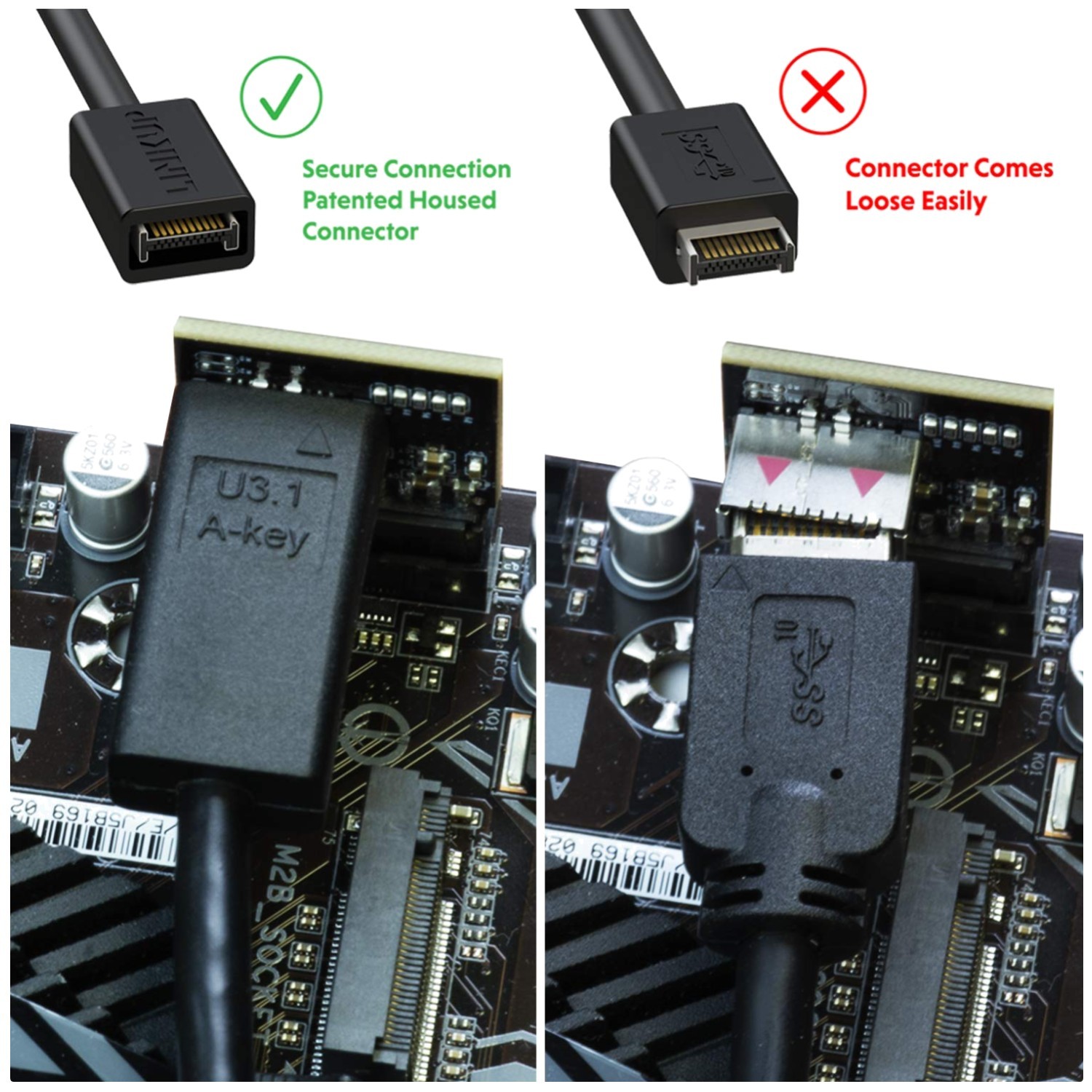 High-Speed USB 3.2 Gen2 Adapter 20Gbps Male to Female