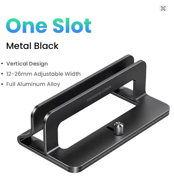 UGREEN Vertical Laptop Stand Holder for Desk Adjustable Aluminum Dock Grey