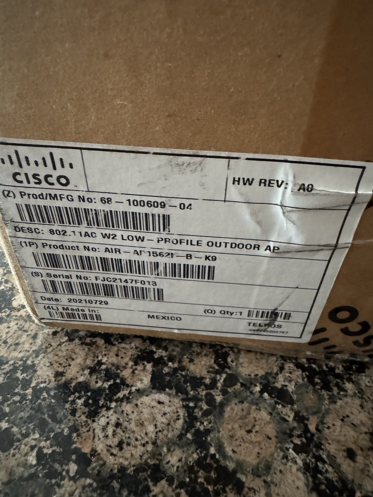 CISCO AIR-AP1562I-B-K9 Aironet Outdoor Access Point New Open Box