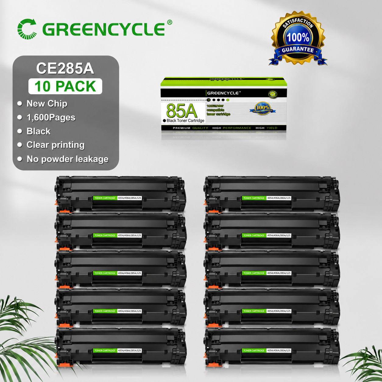 10 PCS CE285A Toner Cartridge for HP 85A Laserjet aserJet P1102 W P1006 M1212NF