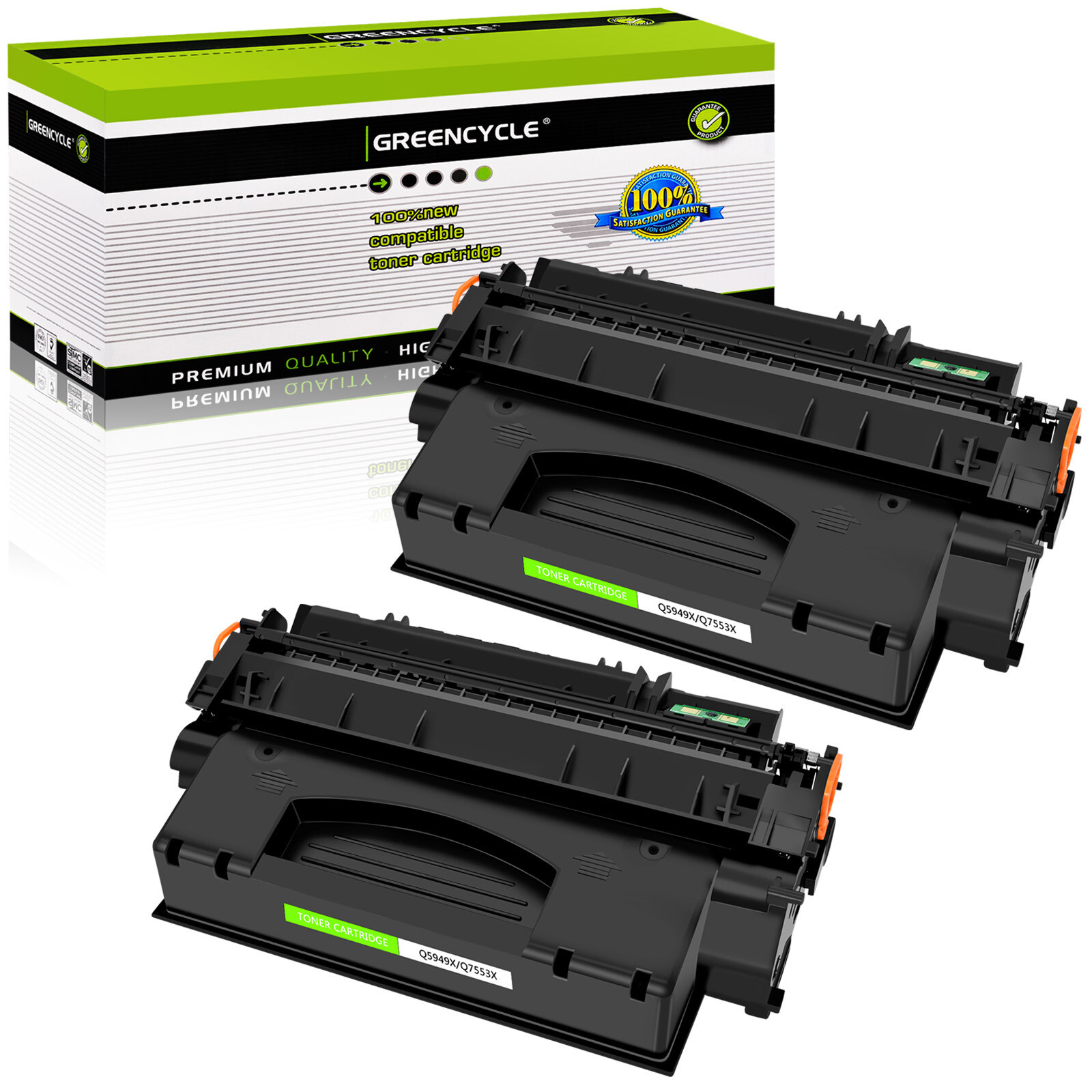2PK Q7553X 53X Toner Cartridge Compatible with HP LaserJet P2015D P2015N P2015DN
