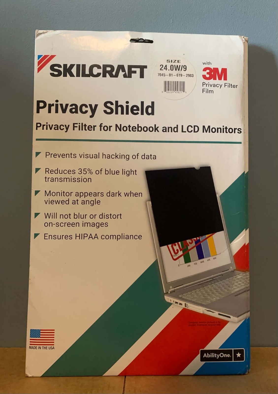 5-PACK SKILCRAFT Privacy Shield 7045-01-619-2983 3M Privacy Filter  24" 24.0W/9