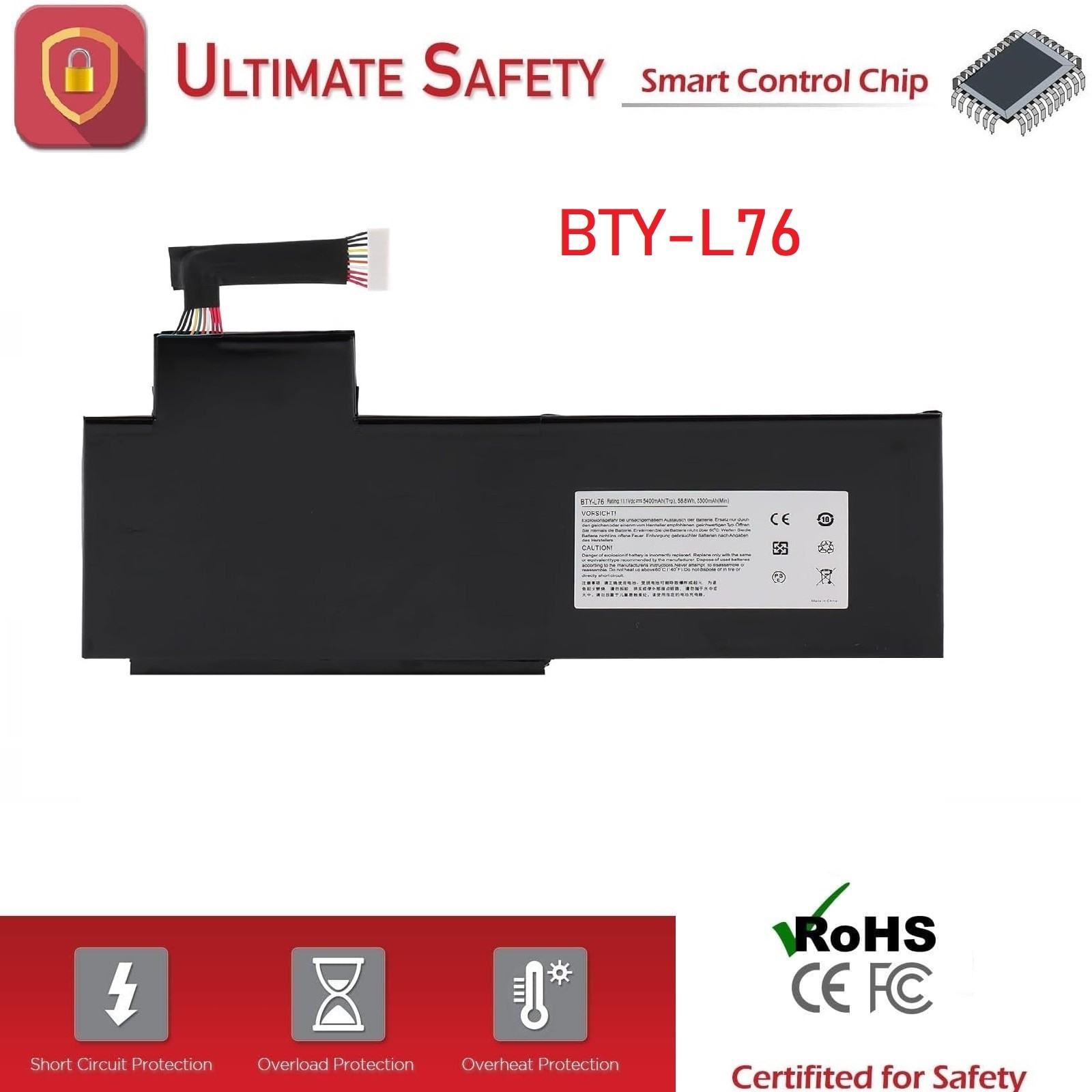 New BTY-L76 Battery For MSI GS70 2OD 2PC 2PE 2QC 2QD GS72 MS-1771 MS-1772 MD9880