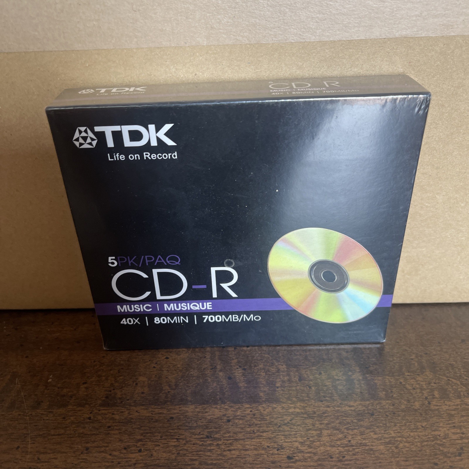 TDK CD-R 5PK 40x80 Min Music Disc Sealed New
