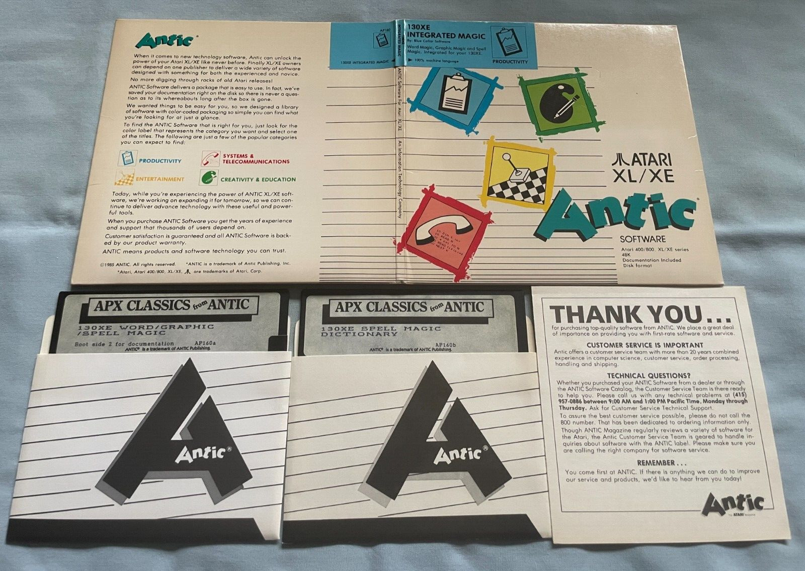 130XE Integrated Magic - 1985 Atari Vintage Antic/APX Software Disk Set UNTESTED