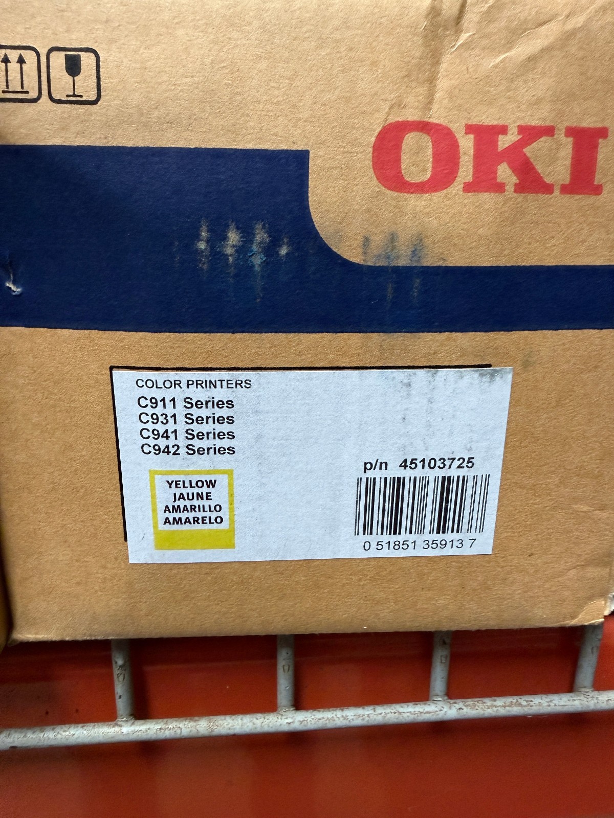 NEW SEALED OEM OKI 45103725 YELLOW IMAGE DRUM C900 SERIES C911 C931 C941