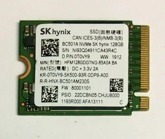 128GB SSD M.2 PCIE NVME 2230 Solid State Drive Major Brand Samsung, WD, SK Hynix