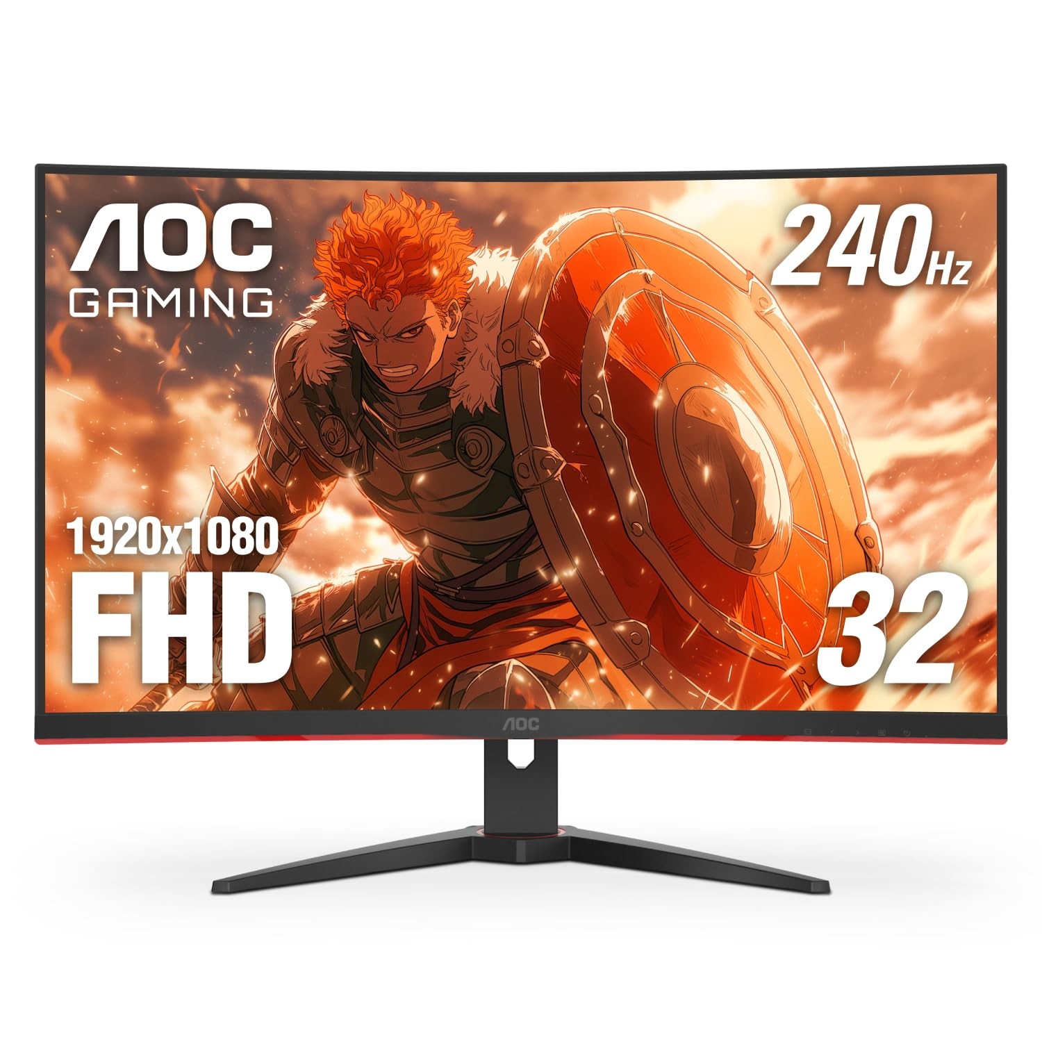 C32G2ZE 32" Curved Frameless Gaming Monitor, Full HD 1920x1080, VA, 0.5ms 240...