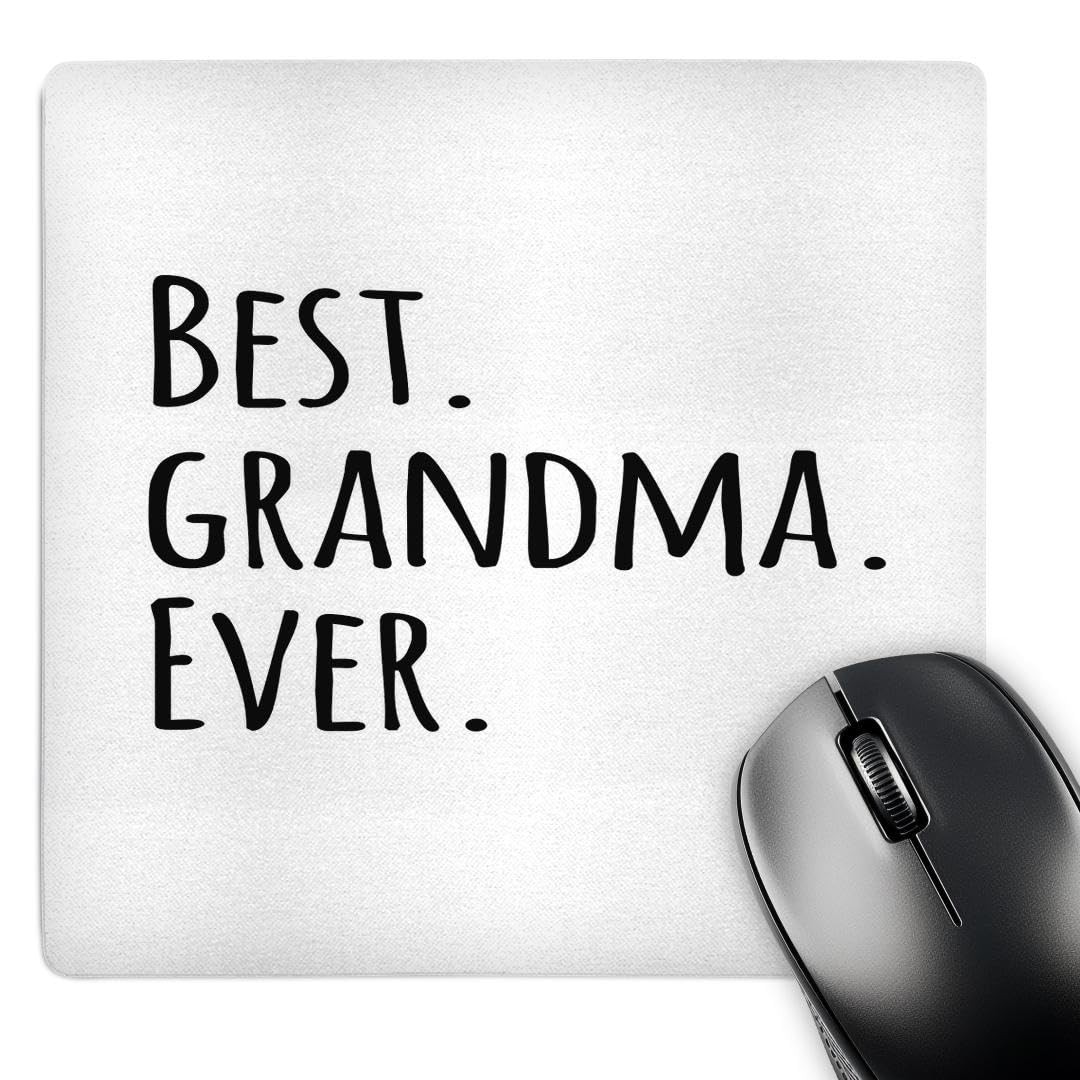 3dRose Best Grandma Ever Mouse Pad 8x8 Family Gift Black Text Grandmother