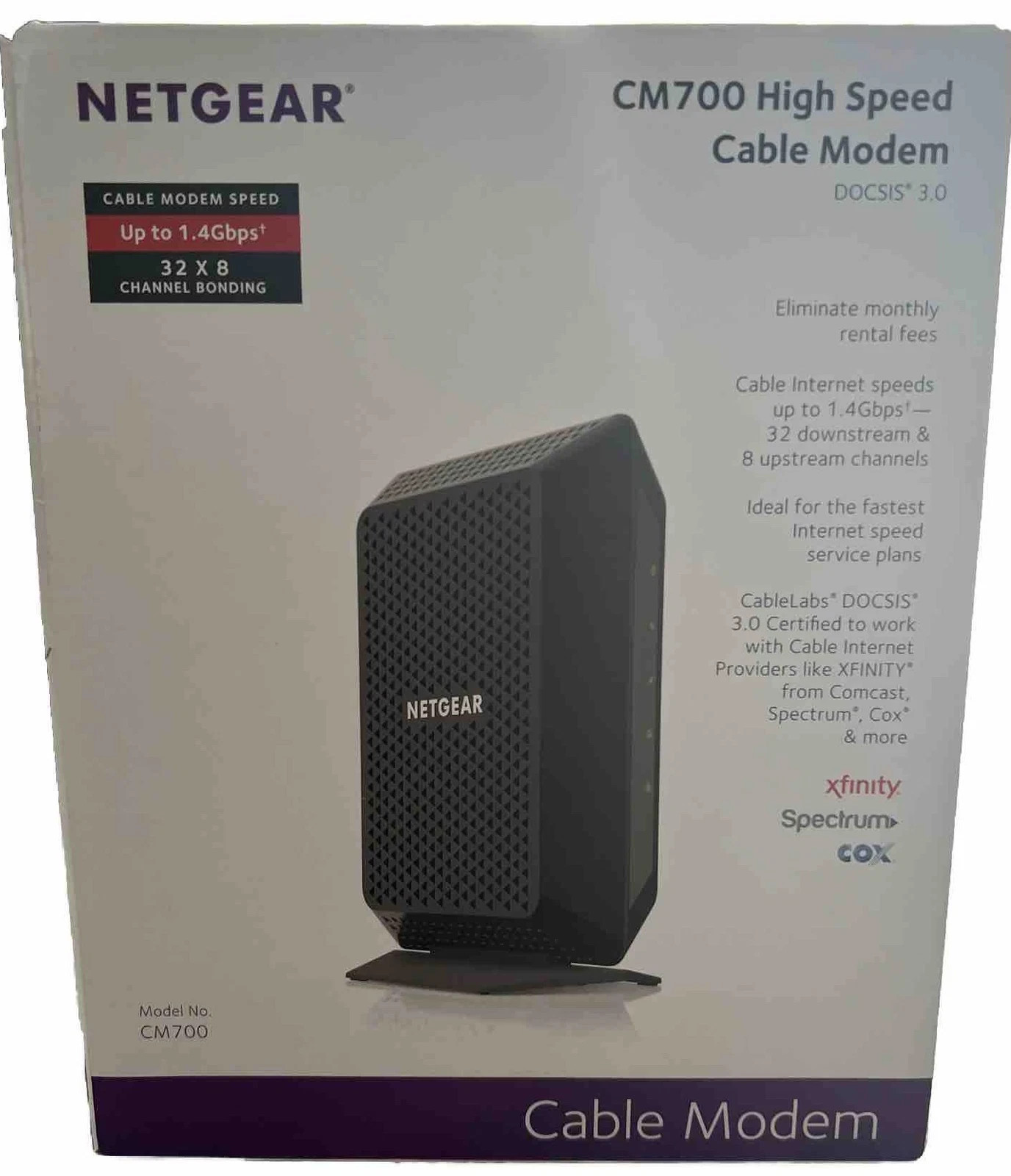 NETGEAR CM700 High Speed Cable Modem CM700-100NAS 1.4Gbps DOCSIS 3.0. NEW