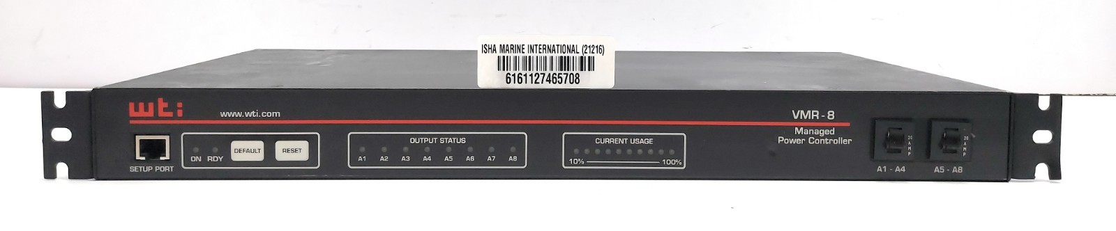 WTI VMR Series VMR-8HS20-2 Managed Power Controller 100-240V DD 01830214183986