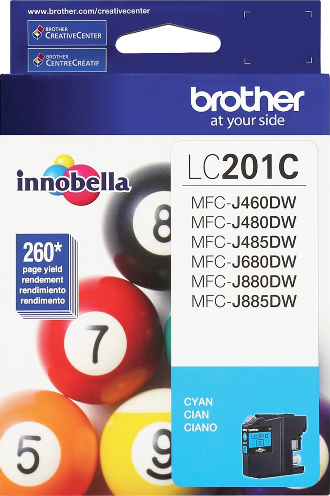 New Genuine Brother LC201 Cyan Ink Cartridges MFC-J480DW MFC-J485DW