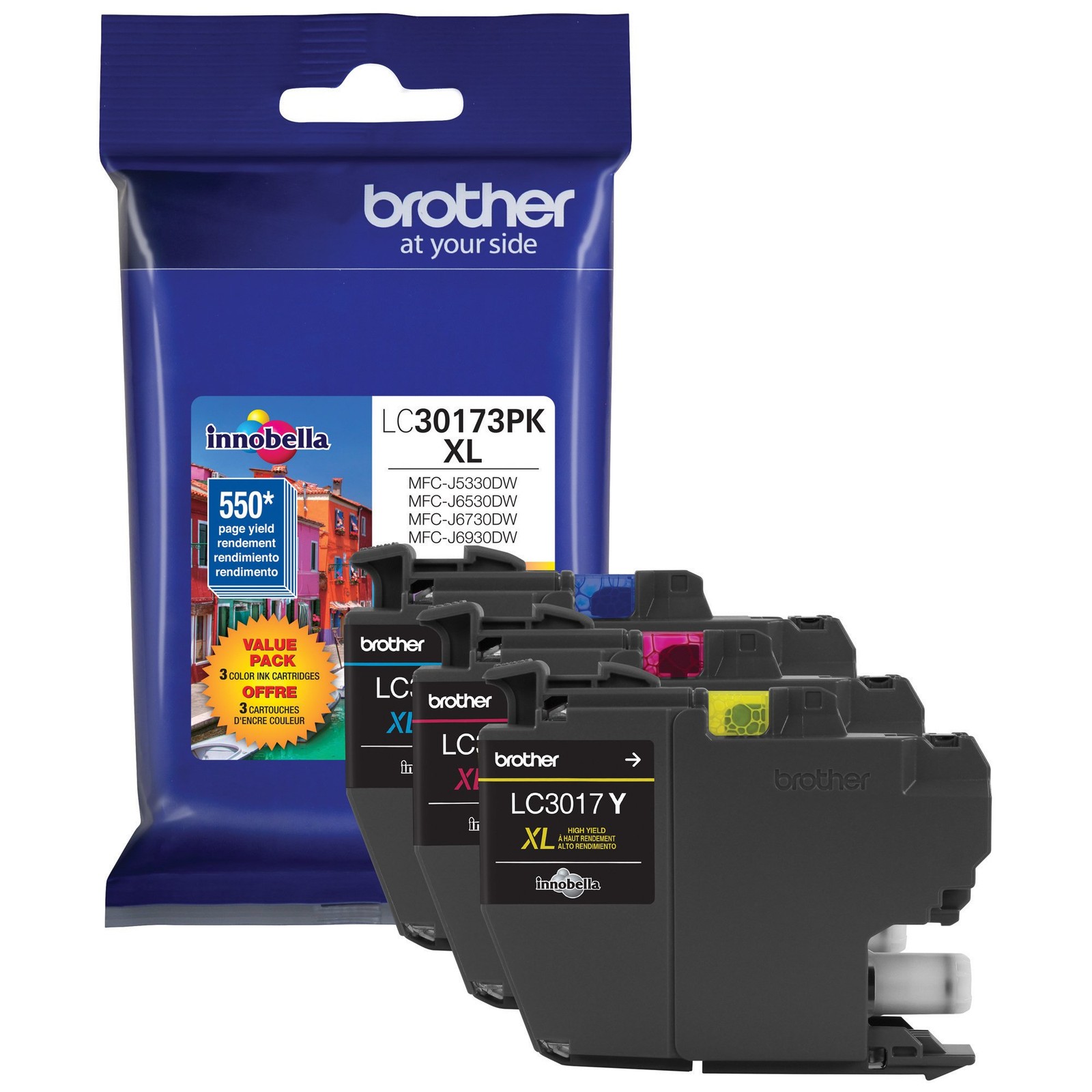Printer LC30173PK High Yield XL Ink Cartridges- 1 Ea: Cyan/Magenta/Yellow Ink...