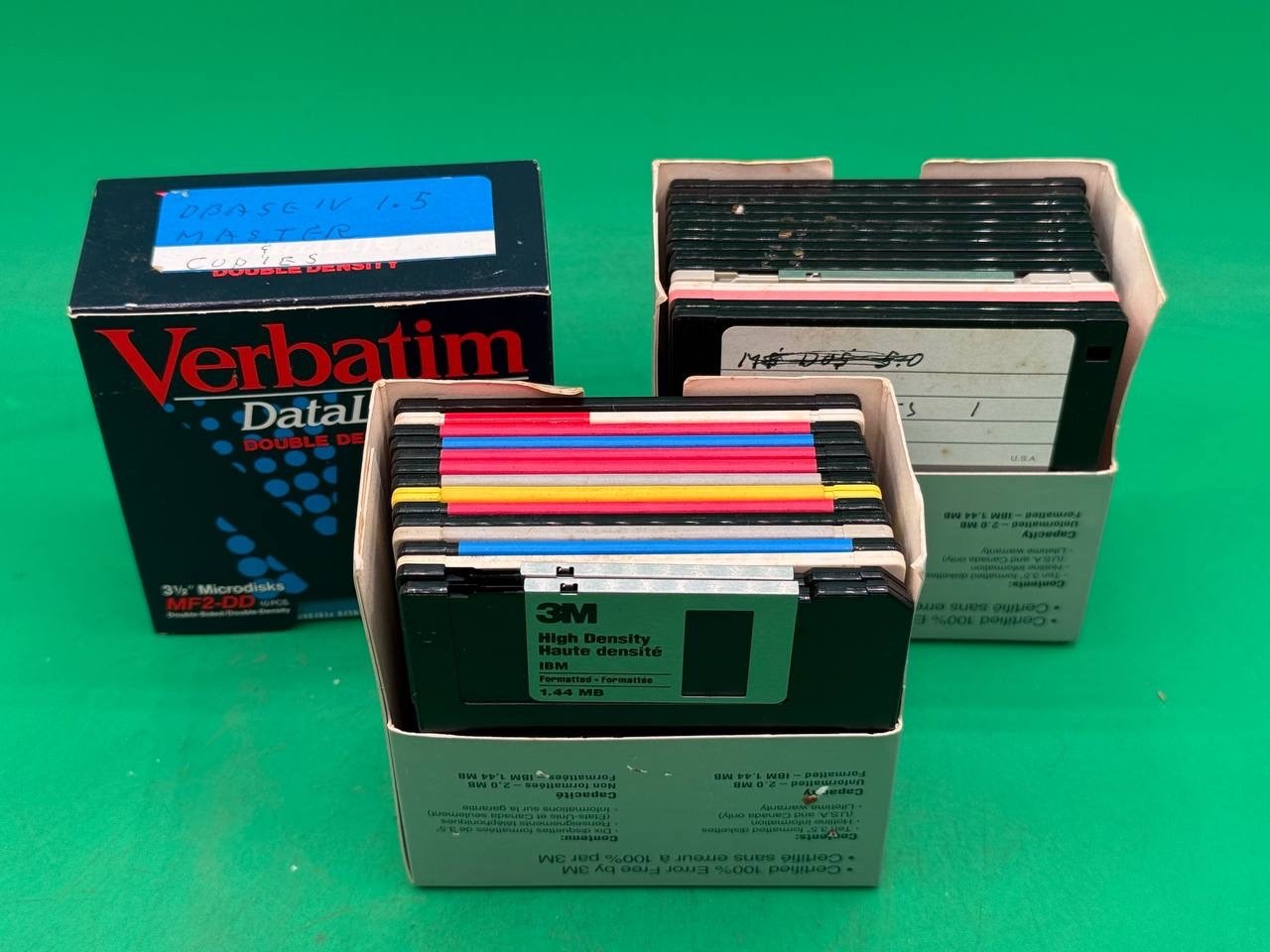 Large Lot of 3.5in Floppy Disks 3M Software Tandy IBM  DS/HD Storage Media RE