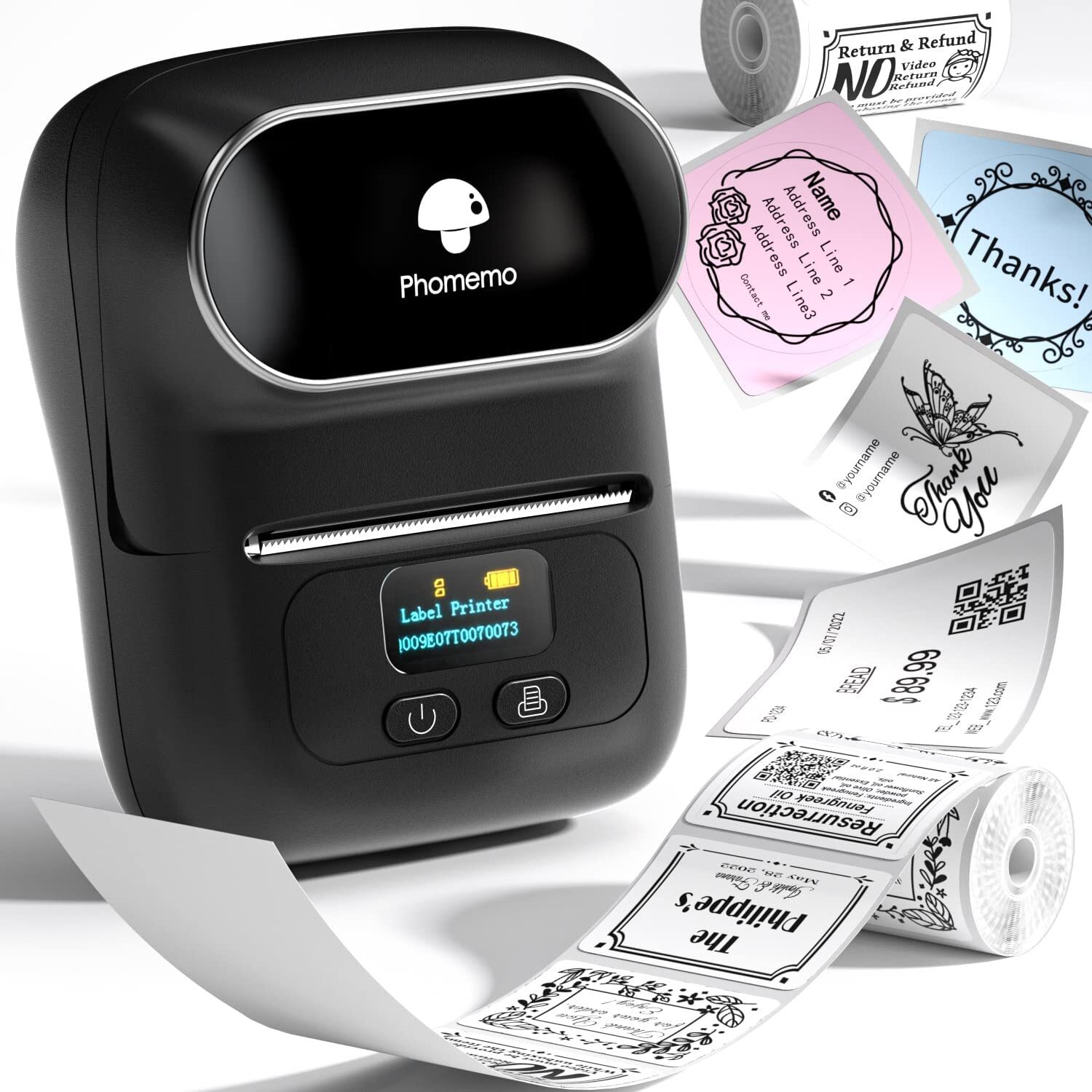 Phomemo M110 Mini Thermal Label Printer Barcode Label Maker Bluetooth LOT