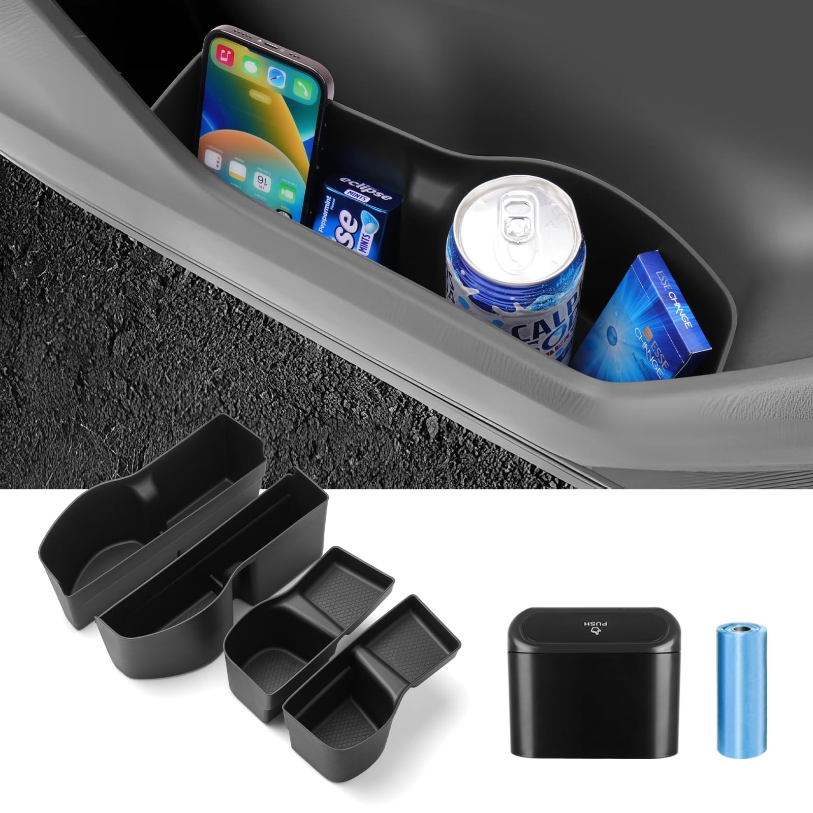Car Door Side Storage and Trash Can for 2023-2026 Honda CRV Front Rear Door I...