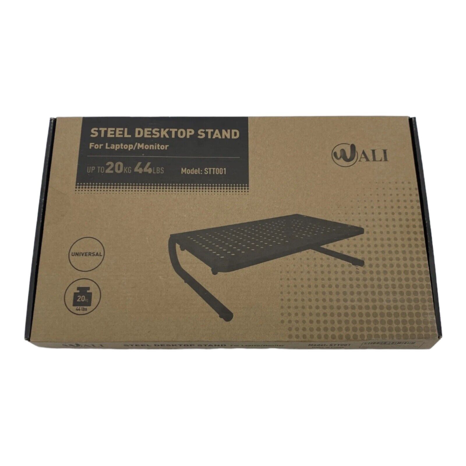 WALI Steel Desktop Stand For Laptop/Monitor Model STT001 4”H 14.5”W 9.5” D