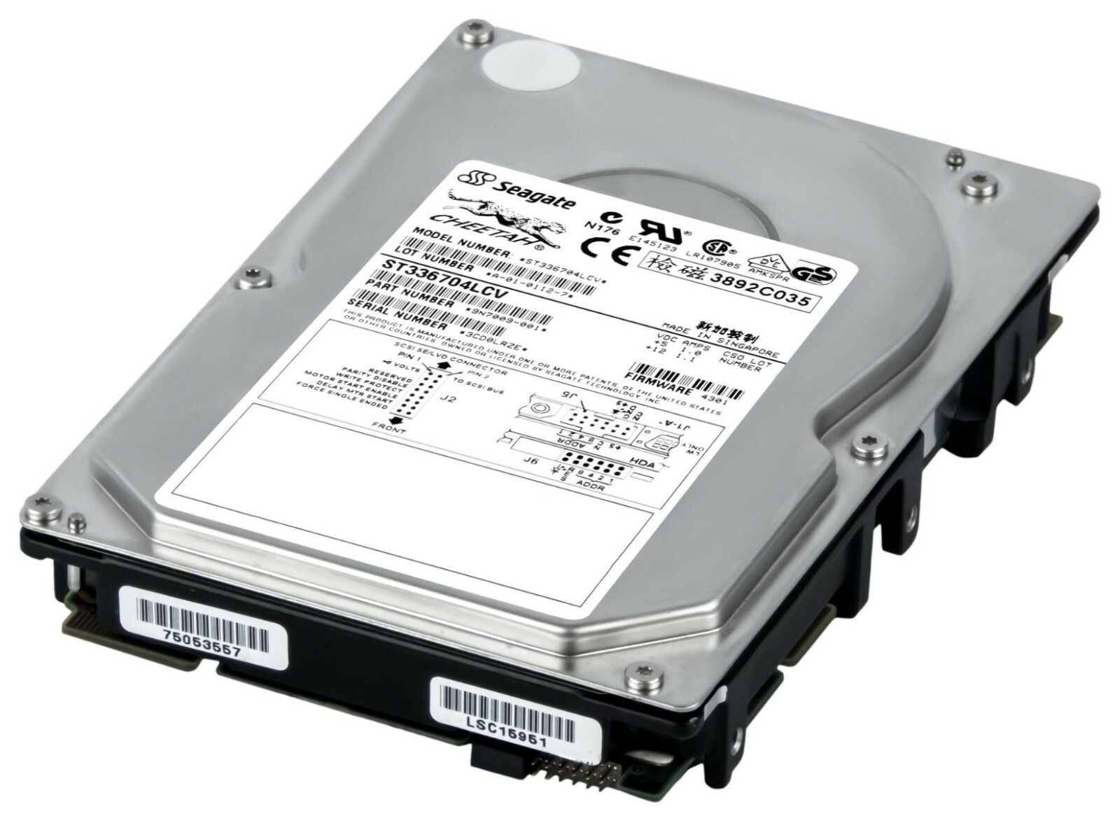 HARD DRIVE SEAGATE CHEETAH 36LP ST336704LCV 36.7GB 10K 16MB SCSI U160 3.5''